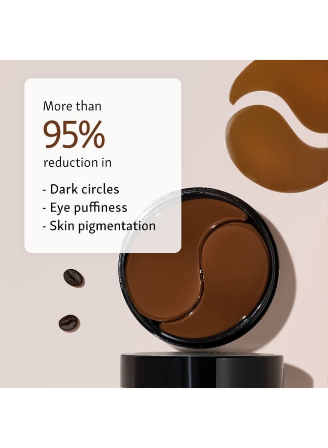 mCaffeine Coffee Hydrogel Under Eye Patches For Dark Circles & Puffiness Reduction |Winter Eye Care Routine | Eye Patch with Caffeine & Hyaluronic Acid | Moisture-Lock Technique For 2X Hydration - 30 Pairs for both Women and Men | 90G - Image 4